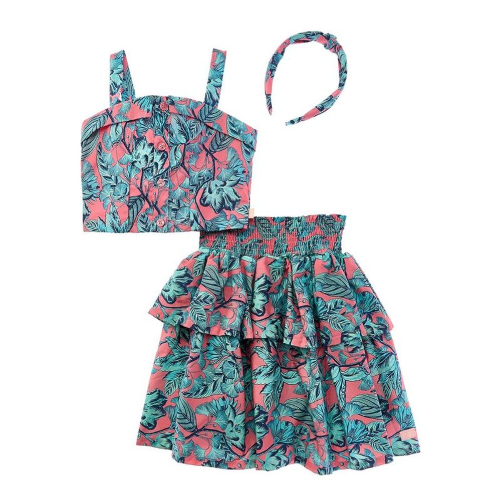 Scotch & Soda Girls  3Pc Top & Skirt Set, Pink